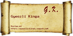 Gyeszli Kinga névjegykártya